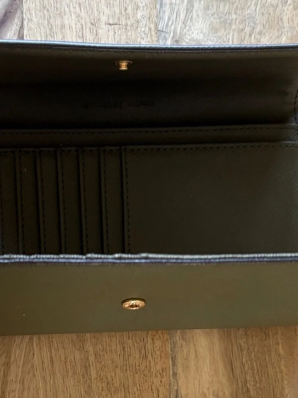 Michael Kors Sage Green Wallet with gold hardware